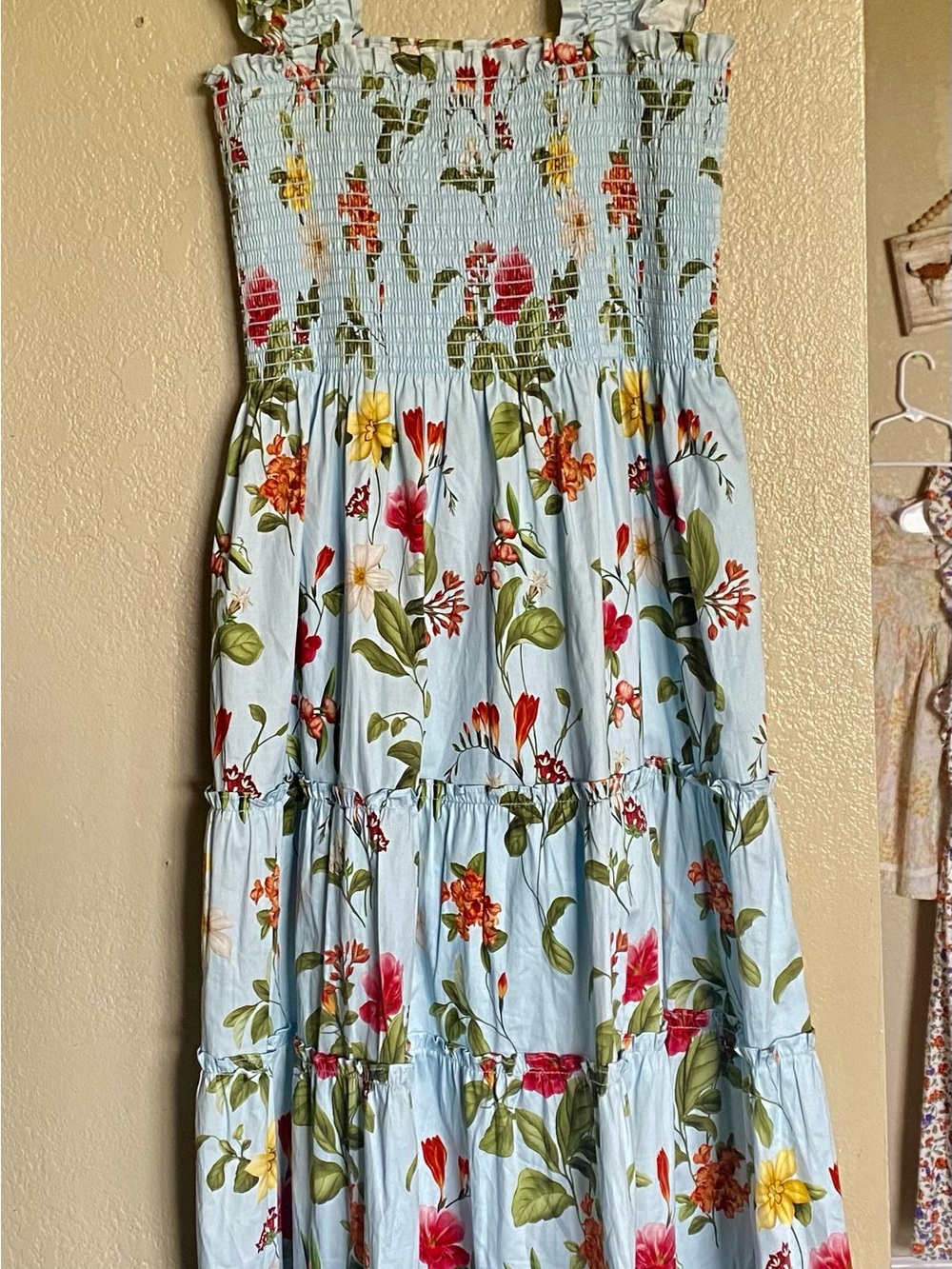 Market & Spruce Light Blue Floral Midi Dress